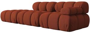 Micadoni Terakotově oranžová čtyřmístná pohovka Bellis 282 cm, levá