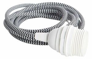 House Doctor Textilní kabel pro svítidlo - černobílý