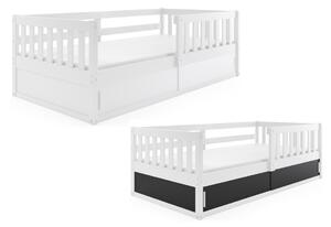 Dětská postel BENEDIS + matrace, 80x160, bílá/černá