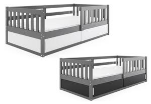 Dětská postel SMART, 80x160, grafit/bílá/černá