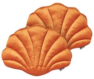 Sada 2 dekorativních polštářů CONSOLIDA Umělý samet 47 x 35 cm Oranžová Bez vzoru