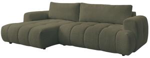 -25 % Dny MOMENTI– Bobochic Paris Zelená bouclé rozkládací pohovka Fuji 292 cm, levá