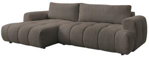 -25 % Dny MOMENTI– Bobochic Paris Hnědá bouclé rozkládací pohovka Fuji 292 cm, levá