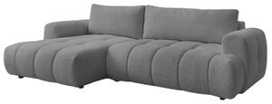 -25 % Dny MOMENTI– Bobochic Paris Šedá bouclé rozkládací pohovka Fuji 292 cm, levá