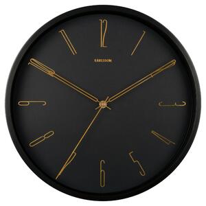 NÁSTĚNNÉ HODINY černá, barvy zlata 35/35/4 cm Karlsson - Nástěnné hodiny, Online Only