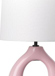 Keramická stolní lampa růžová ABBIE