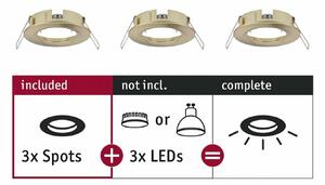 PAULMANN Vestavné svítidlo Choose spot sada 3ks nevýklopné max. 3x10W mosaz kartáčovaná 230V 924.83