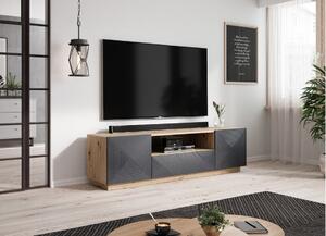 TV stolek Asha 167 cm - dub artisan / rivier stone mat