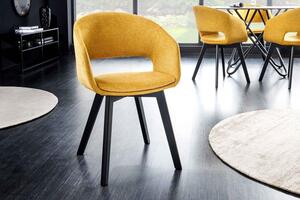 Designová židle Colby hořčicová žlutá