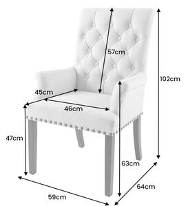 Designová židle s područkami Queen II béžová