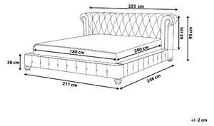 Manželská postel 180 cm CAVILLA (s roštem) (šedá). 1023640
