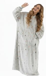 XPOSE® Mikinová deka (prodloužená) DIVOKÉ MÁKY - světle šedá