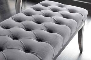 Designová lavice Queen 164 cm šedý samet