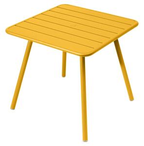 Žlutý kovový stůl Fermob Luxembourg 80 x 80 cm