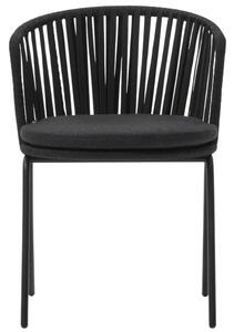 Černá kovová zahradní židle Kave Home Saconca s výpletem