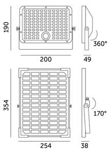 Venkovní solární reflektor se senzorem LED/30W/6,4V 4000K IP65 + DO