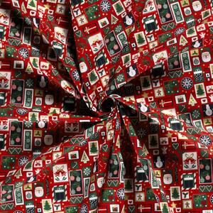 Bavlněné plátno - Vánoční vzor patchwork