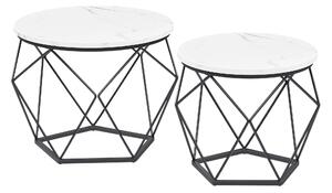SADA KONFERENČNÍCH STOLKŮ, černá, bílá, kov, kompozitní dřevo, 50-40/50-40/40-36 cm MID.YOU - Konferenční stolky, Online Only