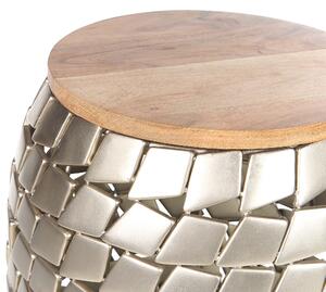 Odkládací stolek z mangového dřeva světlé dřevo/stříbrný JABIRU