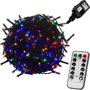 VOLTRONIC® 59755 Vánoční LED osvětlení 5 m - barevná 50 LED + ovladač - zelený kabel