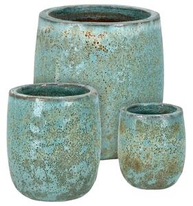 -25 % Dny MOMENTI– Set tří zelených terrazzo zahradních květináčů Bizzotto Duyen 23/30/41 cm