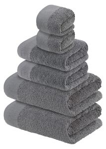 LIVARNO home Sada froté ručníků, 6dílná (tmavě šedá) (100351008002)
