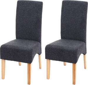 Sada dvou jídelních židlí Latina, kuchyňská židle, potah: látka/textil, , barva: tmavě šedá, nohy: světlé