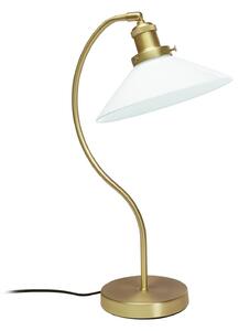 PR Home Stolní lampa Axel, mosazná barva, stínidlo z opálového skla