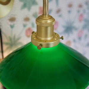 PR Home Nástěnné svítidlo Axel, mosazná barva, stínidlo ze zeleného skla