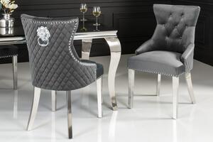 Zámecká židle CASTLE S RUKOJETÍ šedá samet Nábytek | Jídelní prostory | Jídelní židle | Všechny jídelní židle