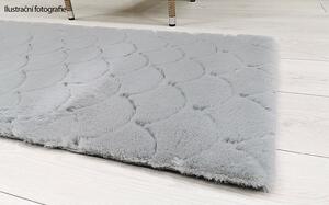 Kusový koberec OSLO TX vzorovaný - světle šedý - imitace králičí kožešiny - 140x180 cm