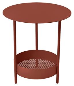 Zemitě červený kovový zahradní odkládací stolek Fermob Salsa 50 cm
