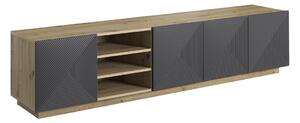 TV stolek Asha 200 cm - dub artisan / rivier stone mat