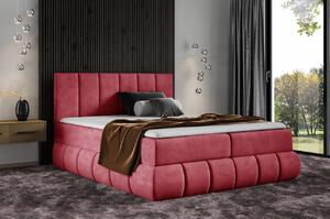 Designová čalouněná postel 200x200 VENY - červená + topper ZDARMA