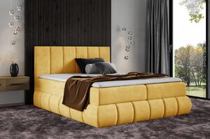 Designová čalouněná postel 180x200 VENY - žlutá + topper ZDARMA