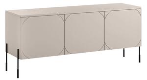 TV stolek Sonatia 150 cm třídveřový na kovových nohách - kašmír