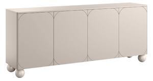 Komoda Sonatia II 200 cm čtyřdveřová - kašmír / kulaté nohy