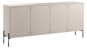 Komoda Sonatia 200 cm čtyřdveřová - kašmír / černé nohy