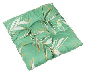 Bellatex Sedák prošívaný na zahradu 38x38 cm List Zelená,Bílá