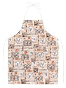 Bellatex Kuchyňská zástěra EMA zástěra 67x84 cm Slepička Oranžová,Béžová