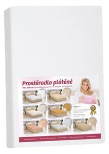 Bellatex Prostěradlo plátěné Bílá rozměr 90x200 cm