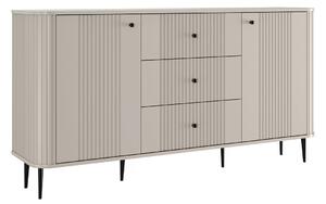 Komoda se šuplíky Vesper 160 cm na nožkách - kašmír / černé nohy