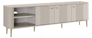 TV stolek Vesper 3D 187 cm - kašmír / zlaté nohy