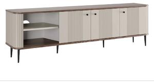 TV stolek Vesper 3D 187 cm - kašmír / ořech / černé nohy
