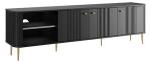 TV stolek Vesper 3D 187 cm - černý / zlaté nohy
