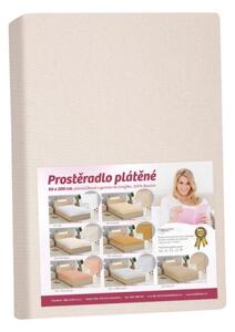Bellatex Prostěradlo plátěné Bílá káva rozměr 140x200 cm