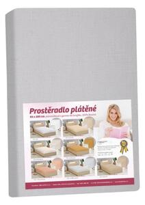 Bellatex Prostěradlo plátěné Šedá rozměr 90x200 cm