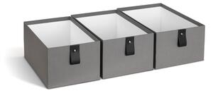 Šedé kartonové úložné boxy v sadě 3 ks 20,5x29,5x14,5 cm Aston Paper Laminate – Bigso