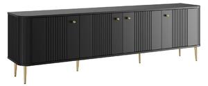 TV stolek Vesper 4D 187 cm - černý / zlaté nohy