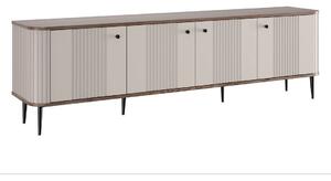 TV stolek Vesper 4D 187 cm - kašmír / ořech / černé nohy